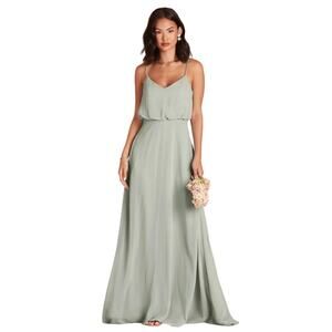 Birdy Grey Gwennie Chiffon Dress Bridesmaid V Neck Blouson Sage Green Medium